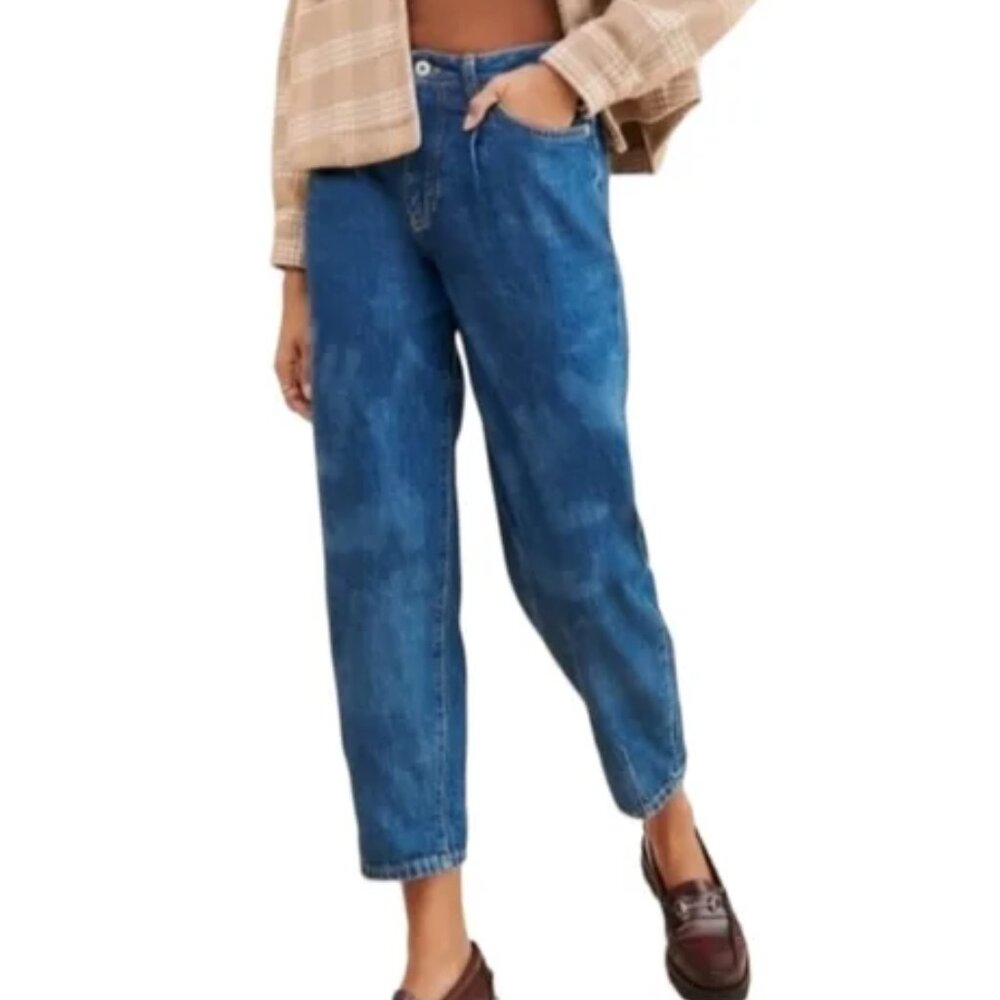 PILCRO ANTHROPOLOGIE THE BREAKER HIGH RISE PLEATED BARREL LEG JEANS TAPERED 29